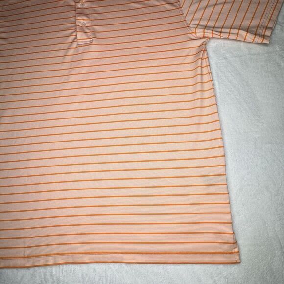 Oxford Golf Sz XL Super Dry COOLMAX Polo Men's Orange White Stripe  0199 - Picture 4 of 13